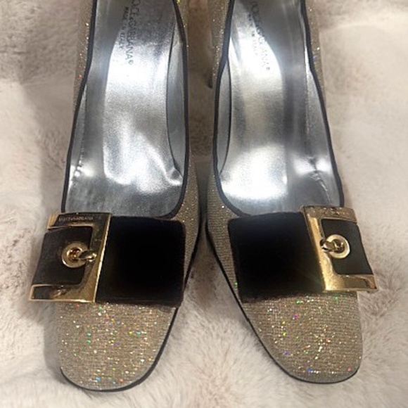 Gold Glitter DOLCE & GABBANA Pumps 7.5 [VINTAGE - GREAT CONDITION] - Picture 3 of 7